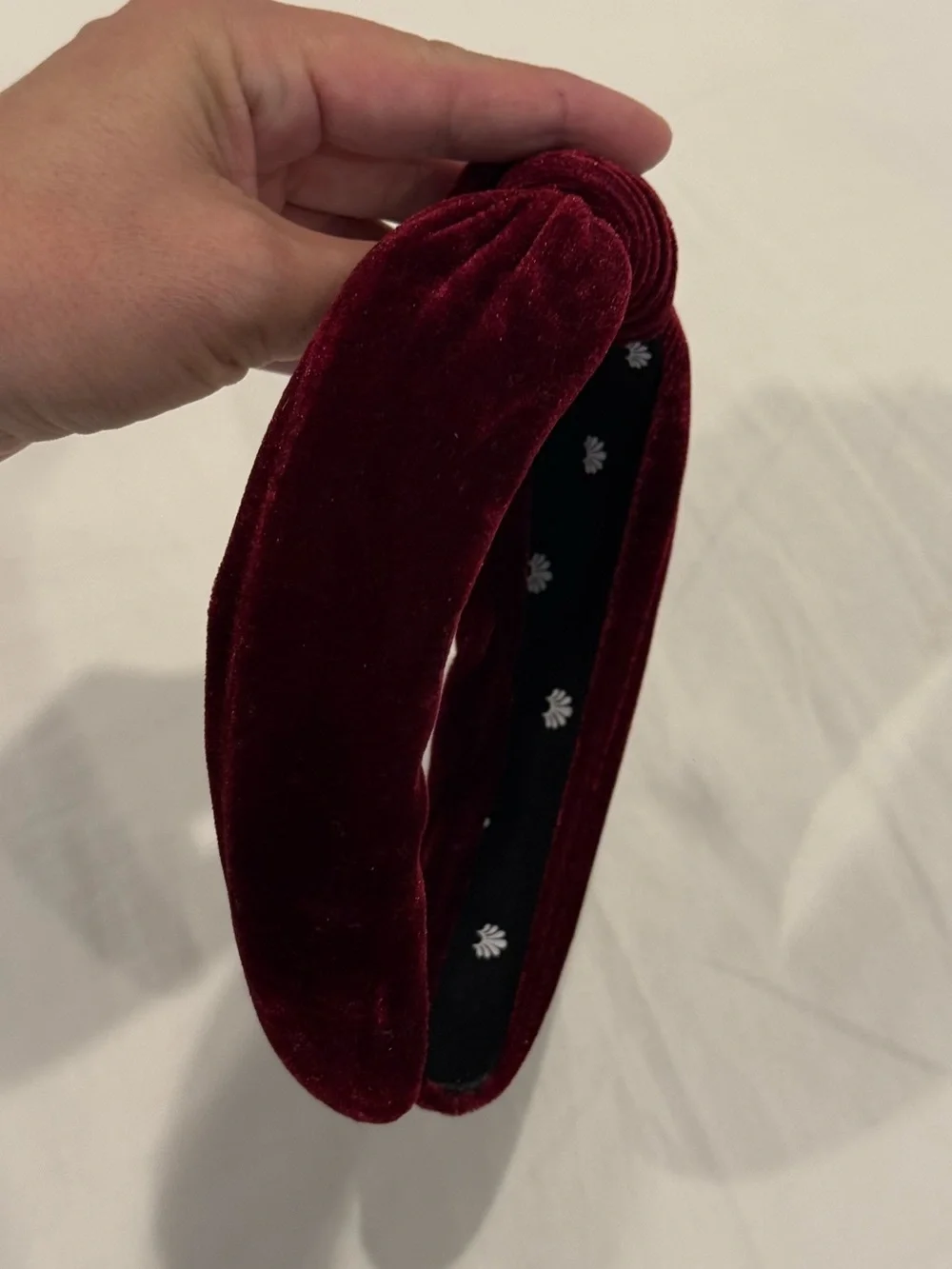 Velvet Knotted Headband in Wine Red